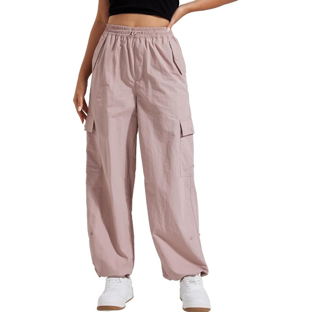 Lightweight Women's Parachute Cargo Pants With 6 Pockets - Perfect For Hiking